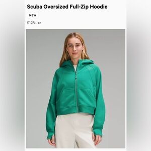 Lululemon. Scuba oversized full zip. Women. Xs/S. Olive green. new with tags.